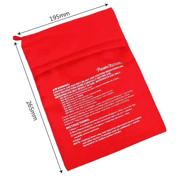 Sac de cuisson de pommes de terre au micro-ondes, sac de cuisson lavable, poche de four à vapeur, po