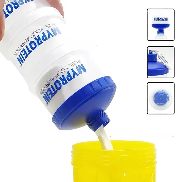 Boîte de poudre de protéines Portable, boîte de poudre d'entonnoir, supplément de Fitness, poignée d