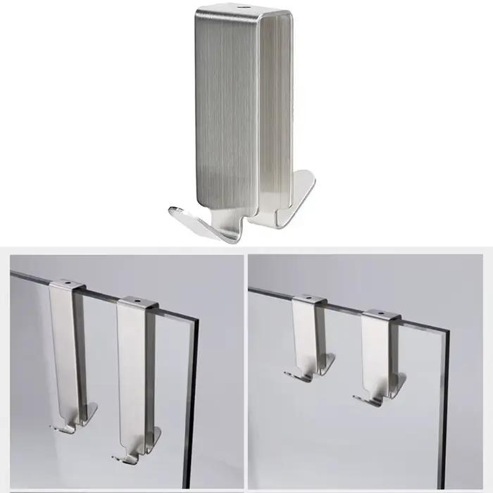 Crochets Double face en acier inoxydable, crochet de porte de douche de salle de bains sur porte en 