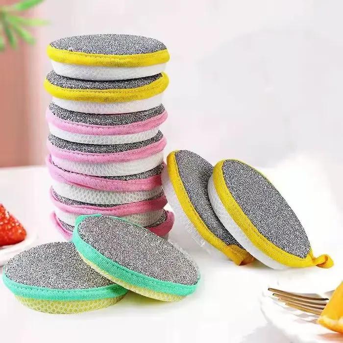 Éponge à vaisselle Double face, brosse de lavage de la vaisselle, casserole, Pot, éponges de lavage 