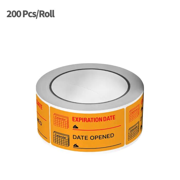 Rouleau d'autocollants de Date d'expédition/ouvert avec stylo marqueur noir, 0.98x1.57 pouces, Date 