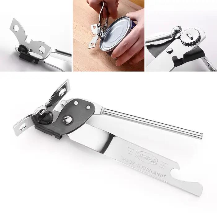 Ouvre-bouteille manuel multifonctionnel en acier inoxydable, peut aliments, main faible, accessoires