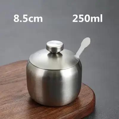 Boîte d'assaisonnement en acier inoxydable, boîte à sucre, outil de cuisine, Pot à sel et à poivre, 