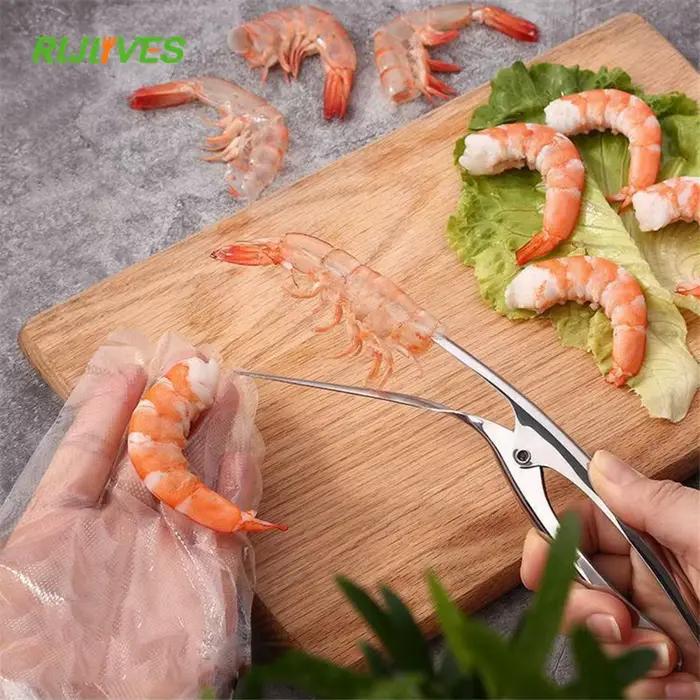Couteau de pêche à crevettes en acier inoxydable, éplucheur de coquille de homard, dispositif d'éplu