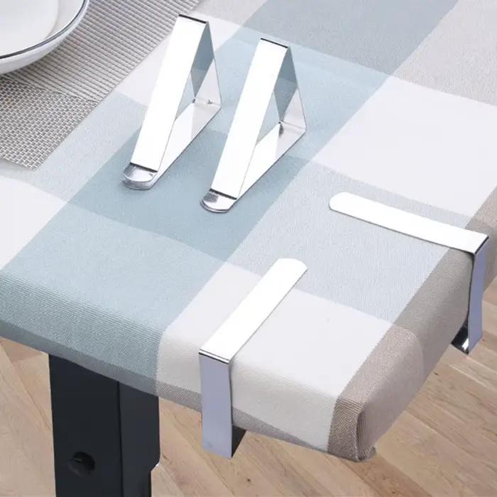 Pinces à nappe rondes en acier inoxydable, 8 pièces, pour couverture de Table de pique-nique de mari