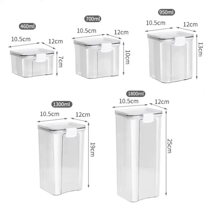 Pots scellés, organisateur de stockage de céréales de cuisine, grand réservoir en plastique, boîte d