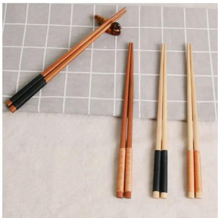Ensemble de baguettes à Sushi en bois de châtain naturel japonais fait à la main, cadeau de valeur, 