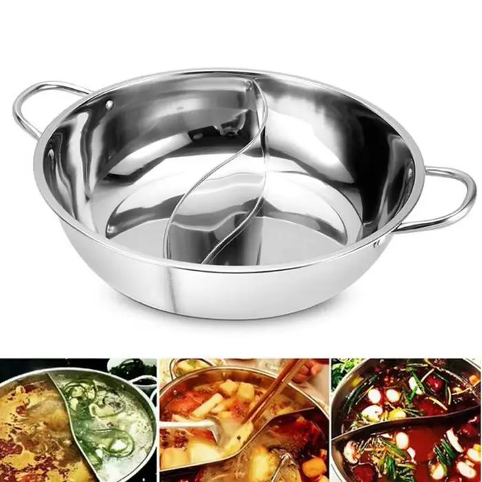 28 cm acier inoxydable Double divisé Double marmite cuiseur cuisinière à gaz Compatible marmite chin
