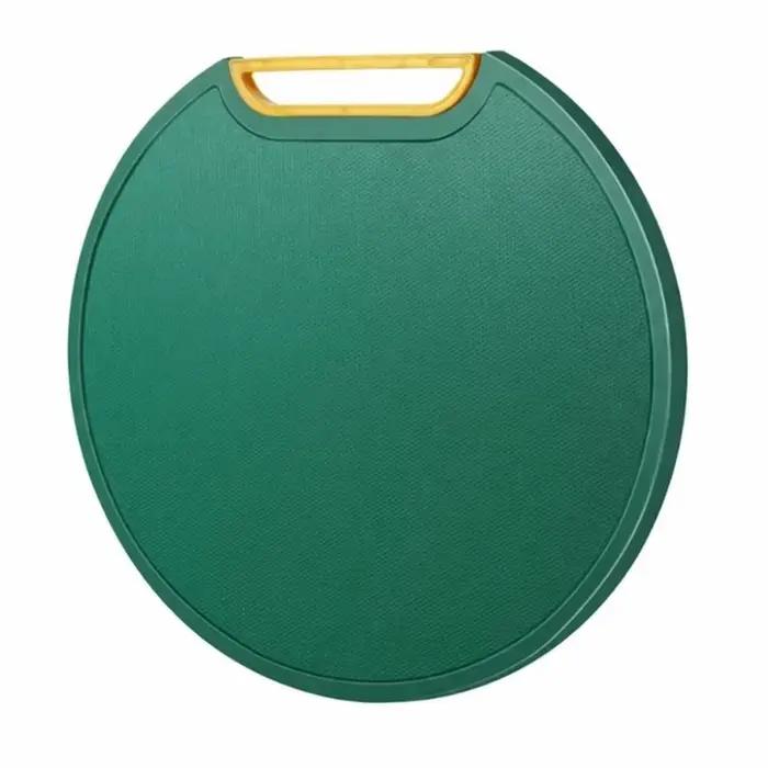 Planche à découper en plastique antibactérienne sans BPA, antidérapante, ronde, de qualité alimentai