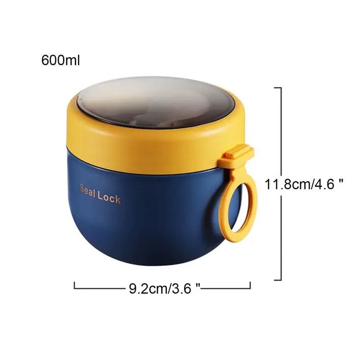 Boîte à déjeuner en acier inoxydable de 600ML, flacon de nourriture chaude, stockage de soupe, pot t