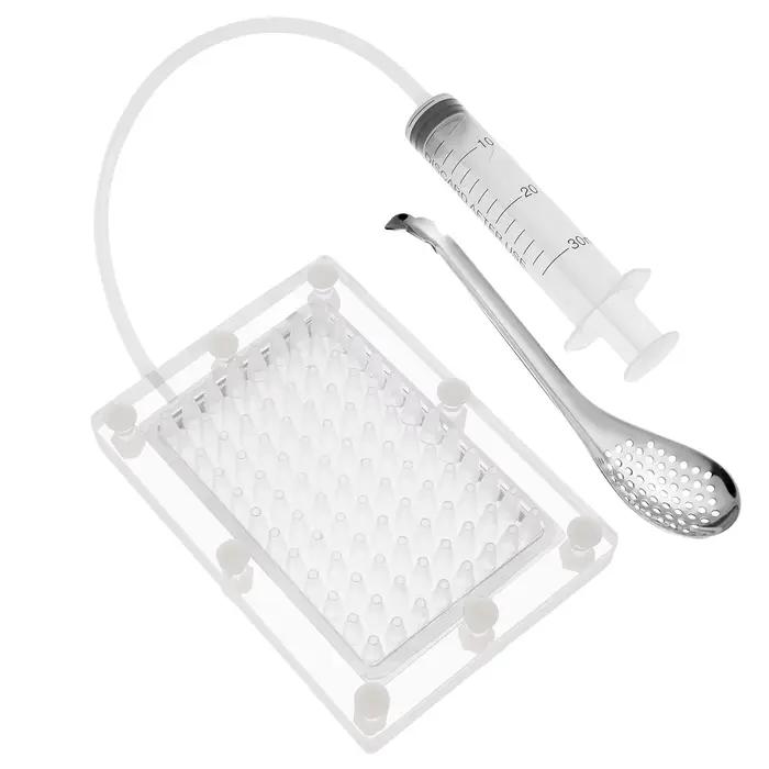 Kit de sphérique de caviar transparent avec cuillère compte-gouttes, outil de astronomie moléculaire