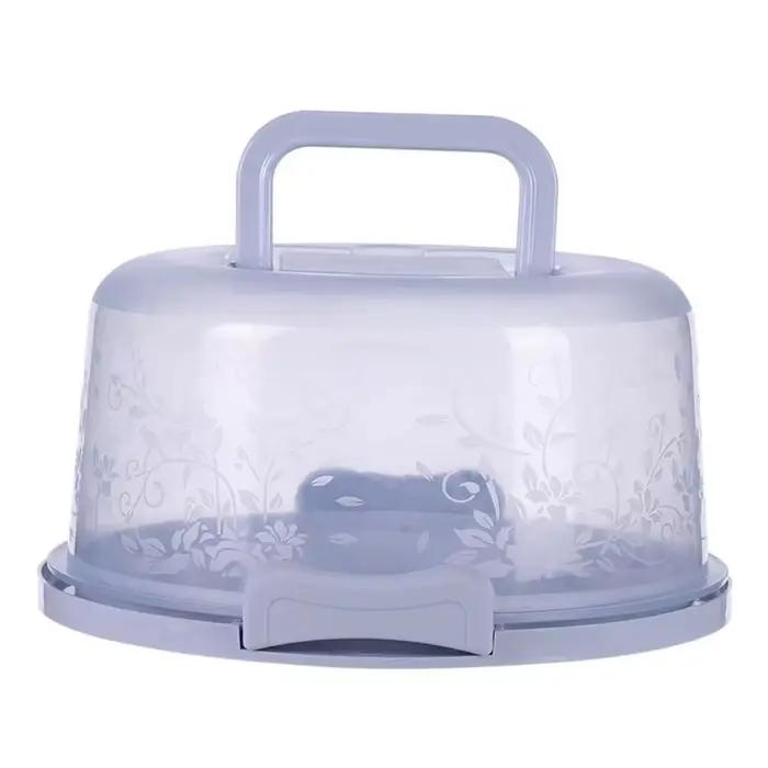 Boîte de rangement de gâteaux ronde Portable avec couvercle et poignée, emballage de gâteaux, porte-