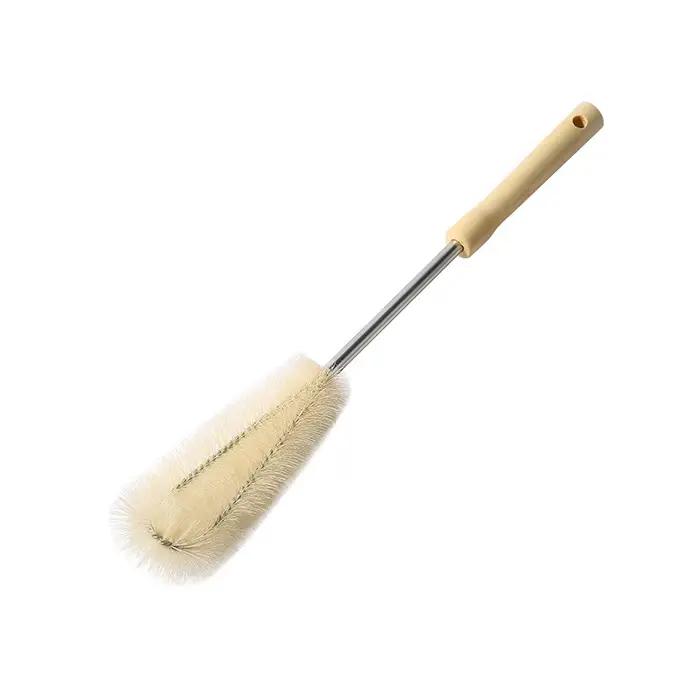 Brosse de nettoyage de tasse, manche long, manche en bois, poils en nylon, petite brosse, brosse de 