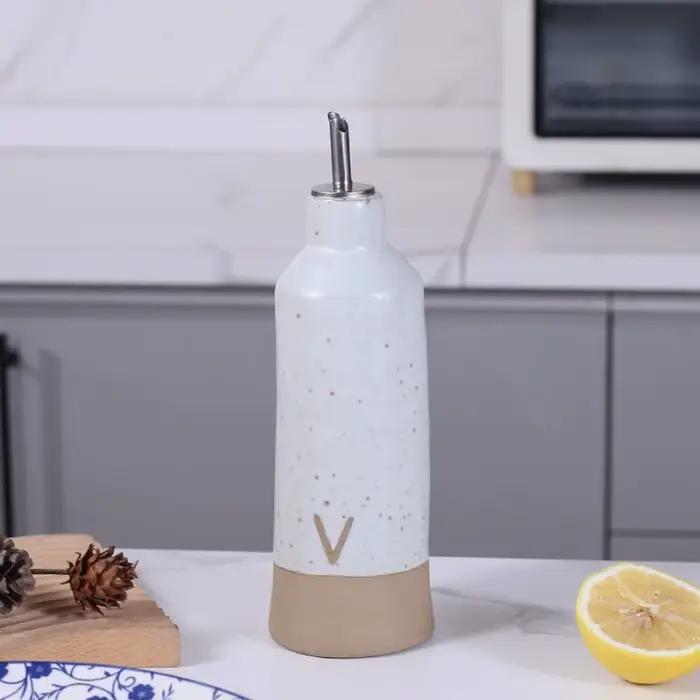 Bouteille d'huile en céramique nordique de 600ml, Pot de vinaigre de Sauce, Pot d'huile moderne, Por