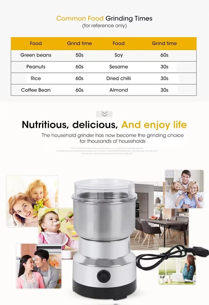Mini broyeur électrique domestique, pulvérisateur d'aliments pour bébés ultrafins, moulin à café, mo
