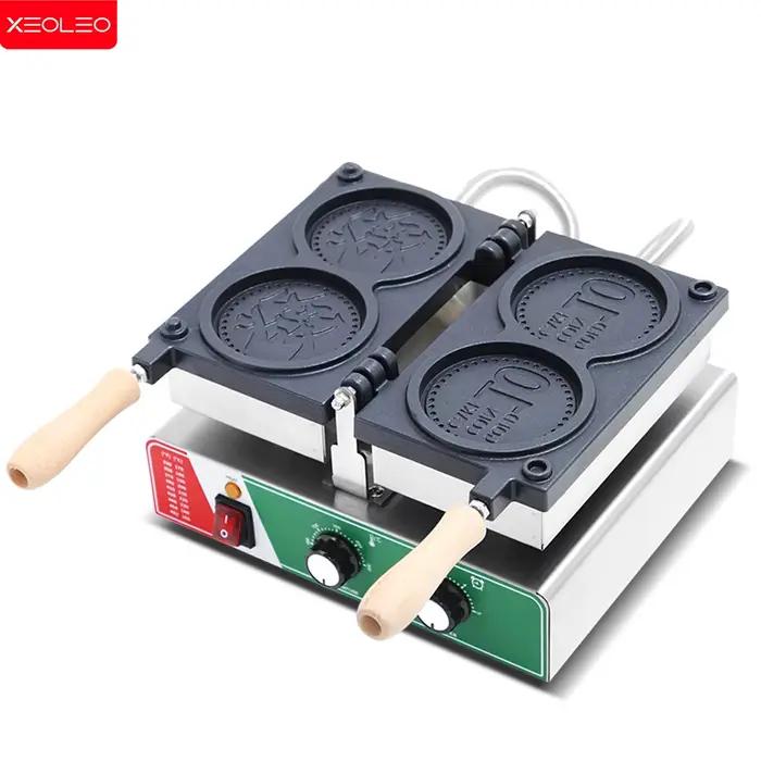 XEOLEO-Gaufrier électrique 1600W, antiadhésif, pour pièces de monnaie, fromage, or, appareil pour la