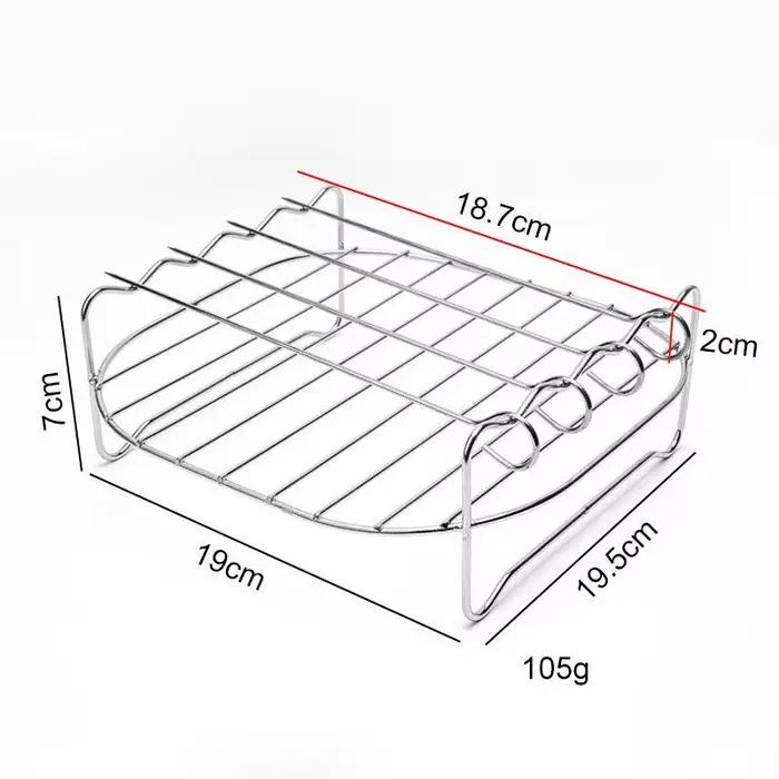 Accessoires pour friteuse à air électrique BBQ, grille double couche en acier inoxydable 430, grille
