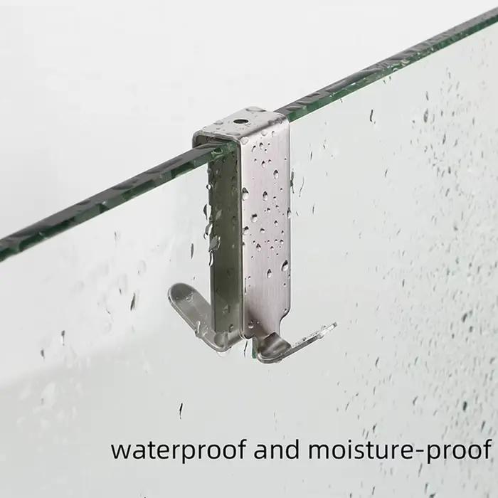 Crochets Double face en acier inoxydable, crochet de porte de douche de salle de bains sur porte en 