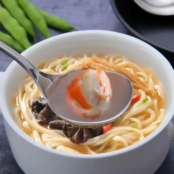 Cuillère à soupe épaisse à long manche en acier inoxydable, cuillères à marmite, passoire, ustensile