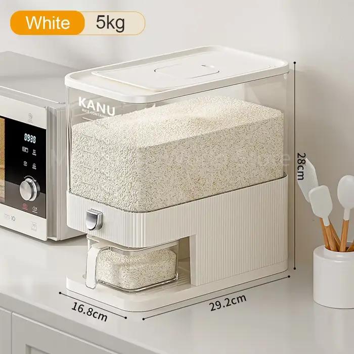 Boîte de stockage de riz scellée, 5KG, étanche à l'humidité, anti-insectes avec poussée, boîte de st