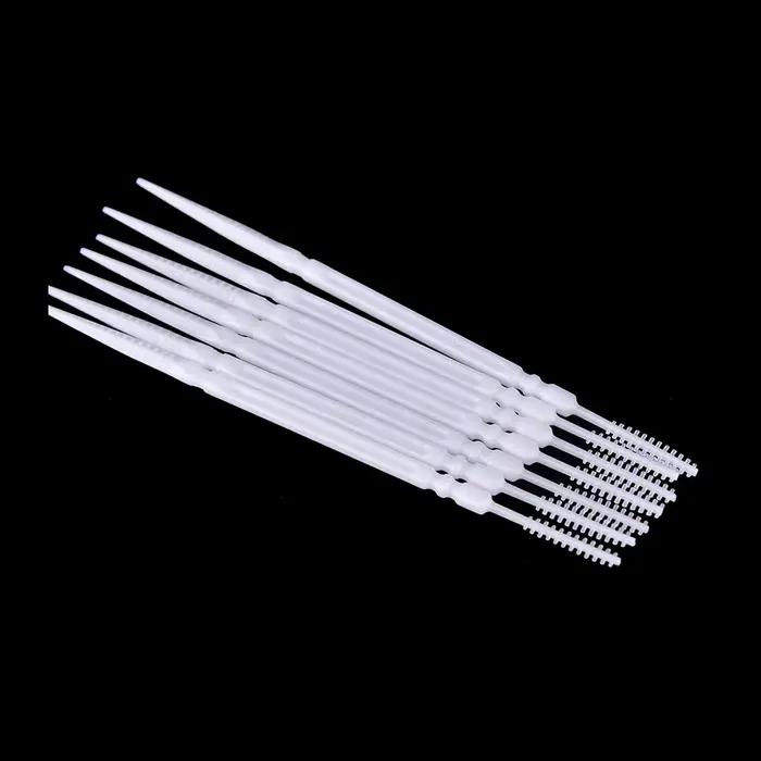 1100 bâtons/boîte cure-dents pâles brosse à dents interdentaire à 2 voies cure-dents en plastique cu