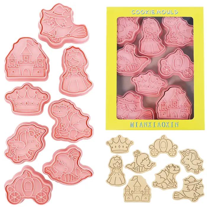 Ensemble de 8 emporte-pièces à thème de contes de fées - Formes de château de princesse, licorne, co