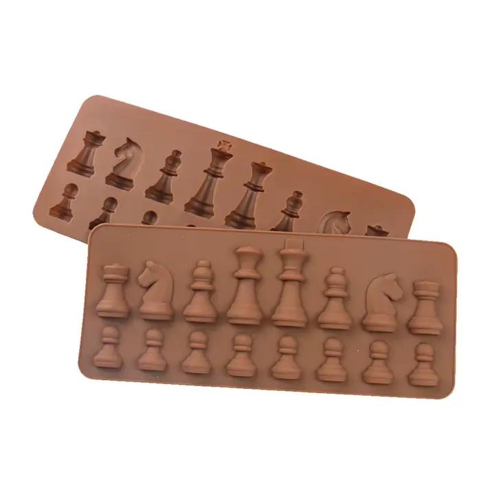 Moule à gâteau en forme d'échecs, à chocolat, à glaçons, de cuisson, en Silicone, outils de décorati
