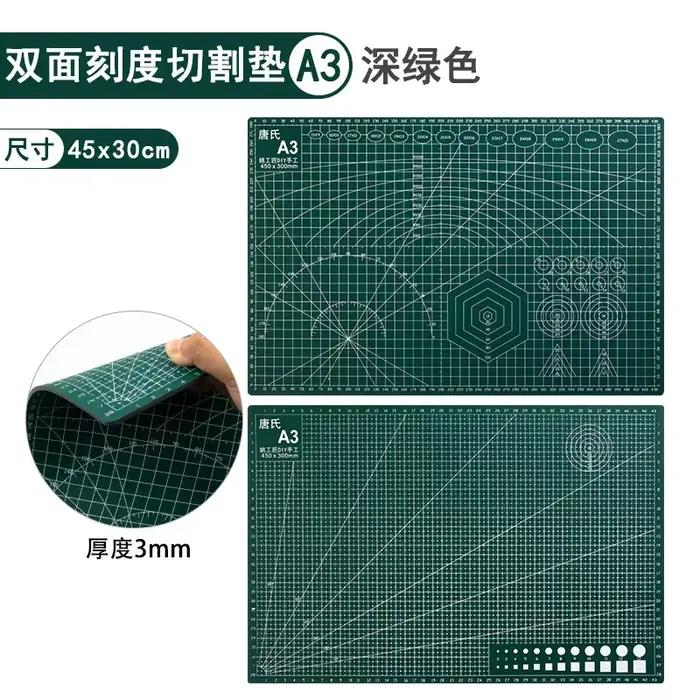 Tapis de découpe en PVC A2/A3 de 3 mm d'épaisseur, double face, antidérapant, avec grille, pour le b