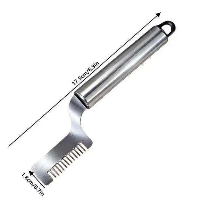 Couteau de cuisine en soie, couteau à oignon vert haché en acier inoxydable, tête de coupe incurvée,
