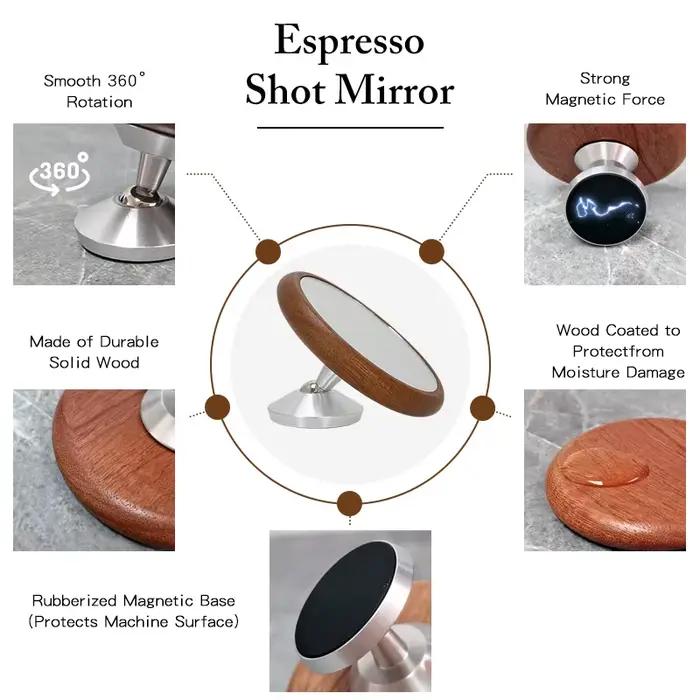 Miroir de tir expresso pour extraction de café, porte-filtre sans fond, lentille d'observation du dé