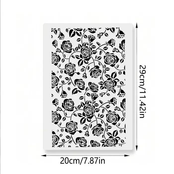 Pochoir à gâteau en PET de qualité alimentaire, motif rose, moule de décoration réutilisable pour la