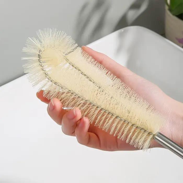 Brosse de nettoyage de tasse, manche long, manche en bois, poils en nylon, petite brosse, brosse de 