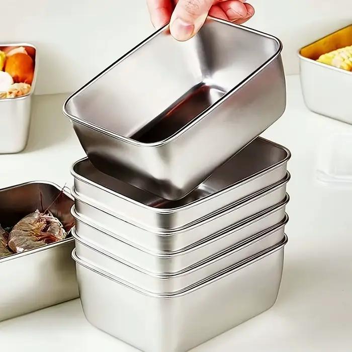 Ensemble de conteneurs de stockage des aliments en acier inoxydable, 6 pièces, avec couvercles, étan