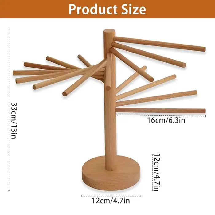 Support de séchage de pâtes pliable, support à Spaghetti en bois, avec 16 tiges de Suspension, cintr