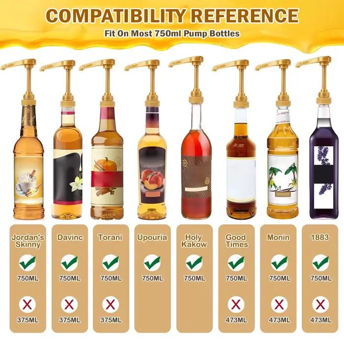 Leeseph – pompe à sirop de café, distributeur de pompe à sirop d'or pour bouteille de sirop de 750ml