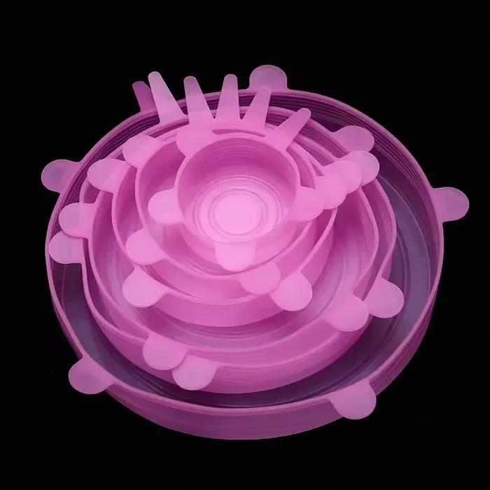 Couvercle en Silicone Rétractable Universel Réglable, Accessoire de Cuisine, 6 Pièces