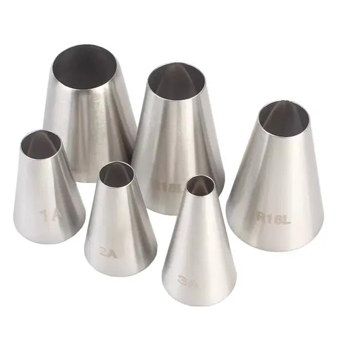 Buse de tuyauterie ronde multi-tailles, grande taille, outils de pâtisserie, crème à gâteau, pointes
