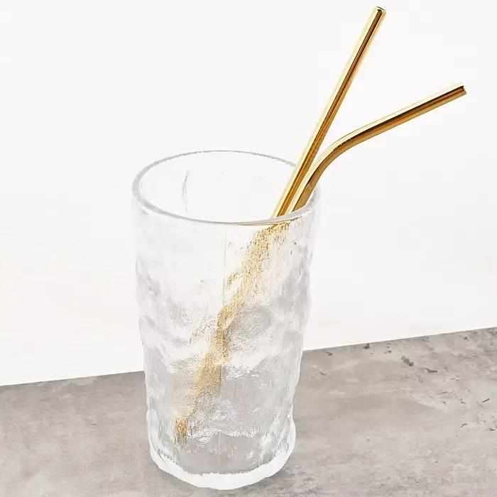 Pailles métalliques colorées réutilisables, ensemble de pailles en acier inoxydable 304 avec barre d