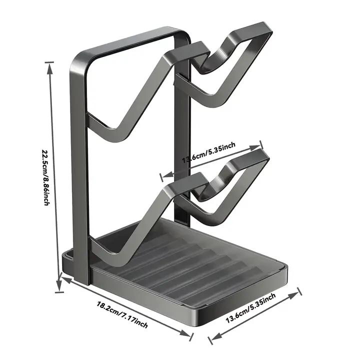 Support de rangement superposé pour couvercles de casseroles et planches à découper en acier au carb