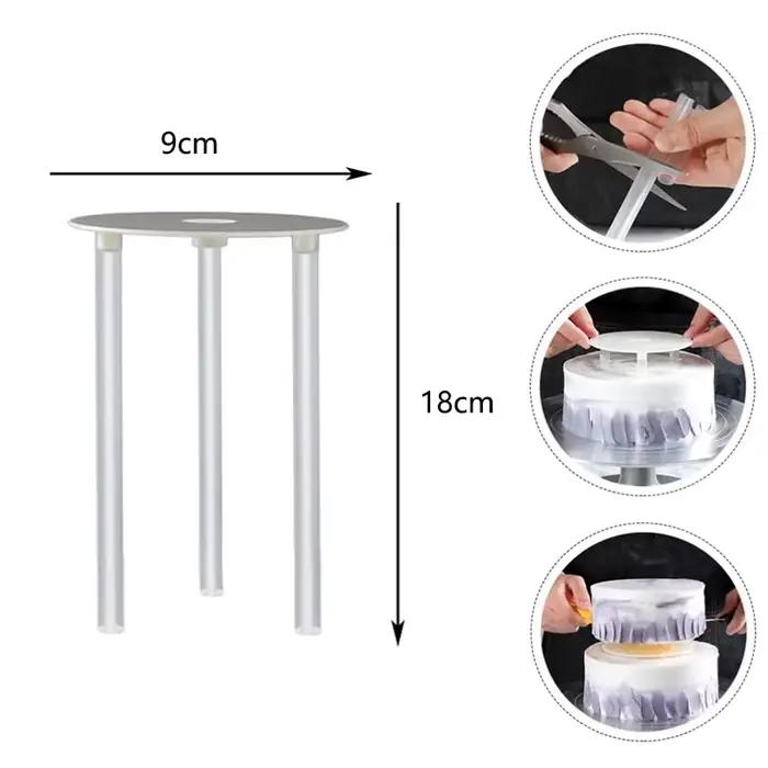 Support de gâteau à étages, plateau à gâteau réutilisable de 9/12/16/20/26 cm et tiges de maintien p