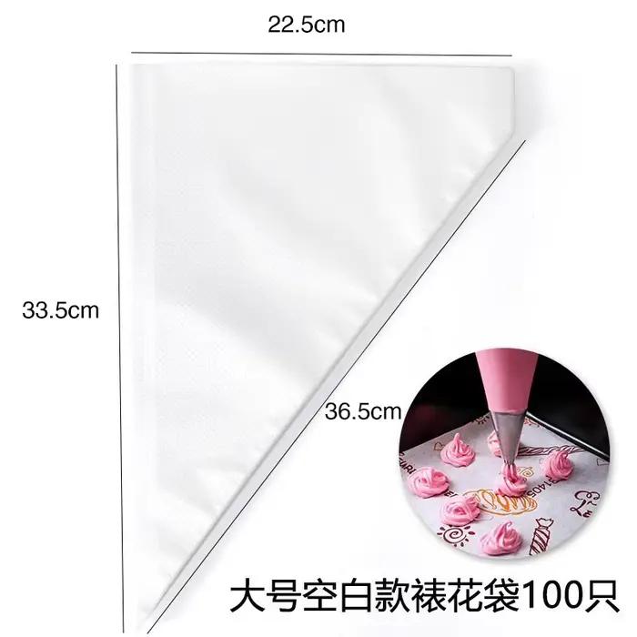 100 poches à douille jetables pour pâtisserie, glaçage, fondant, crème, décoration de gâteaux et pât