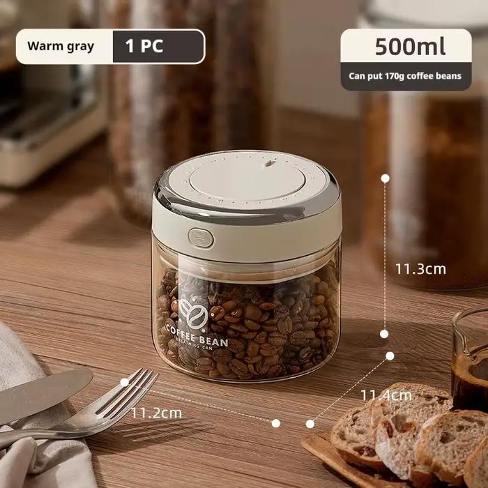 Pot scellé sous vide de grains de café de qualité alimentaire avec traqueur de date et conteneurs de