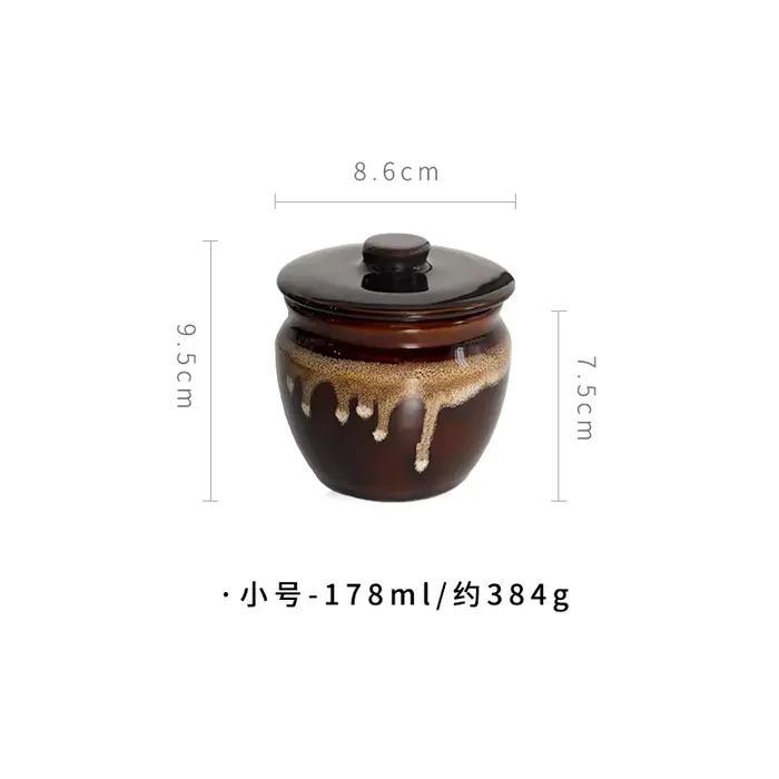 Pot de décapage en céramique émaillée, pot de Fermentation Kimchi de Style Antique, récipient de con