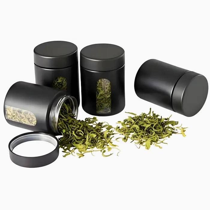 Pot de stockage en verre (4 oz, 120 ml), récipient visuel anti-odeur avec capuchon résistant aux enf