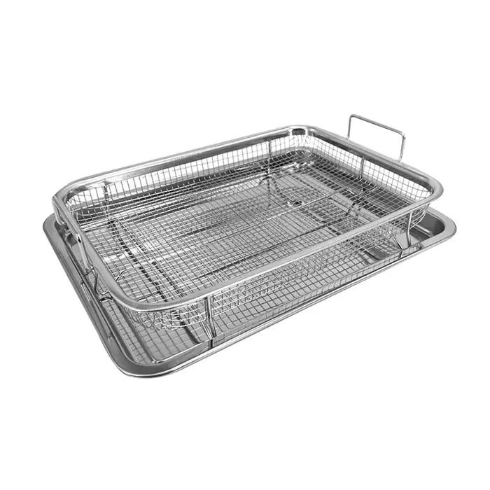 Panier à frites en acier inoxydable, résistant à la chaleur, carré, pour blanchiment, accessoires po