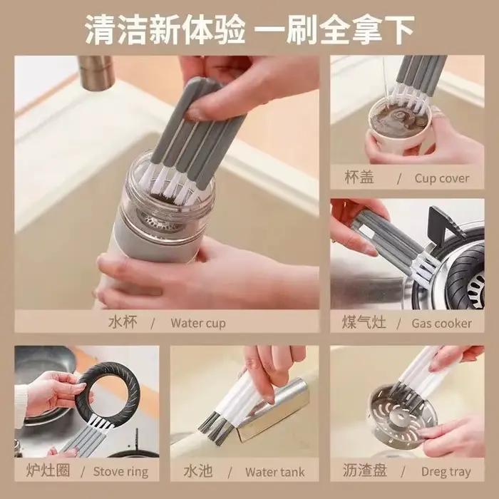 Brosse à couvercle de tasse flexible, outil de clavier de ménage de cuisine, bouteille de lait, tass