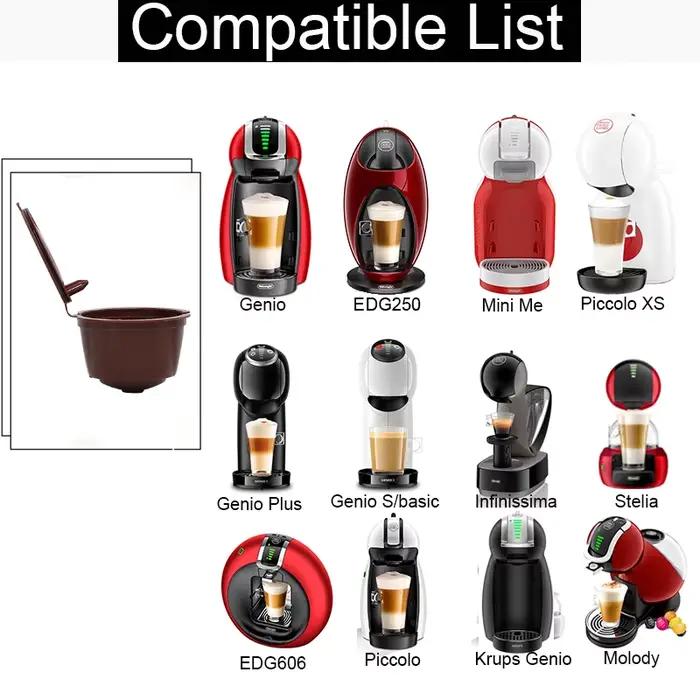 Tasse filtrante à café Dolce Gusto, 3 pièces, filtres à capsules de café réutilisables avec cuillère