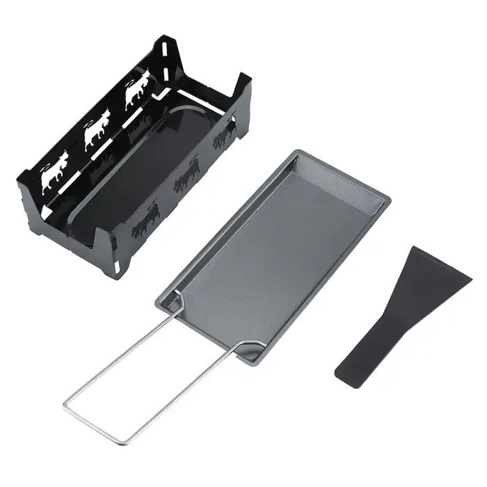 NOn Stick – plateau de cuisson Portable pour Raclette à fromage, poêle avec poignée pliable, ensembl