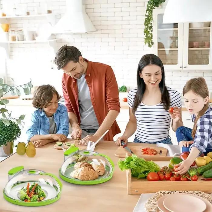 Couvercle transparent pour micro-ondes, avec cuiseur à vapeur et poignée, couvercle d'assiette de 10