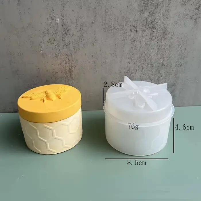 Boîte de rangement ronde en forme de cœur pour gâteaux, moule en silicone avec couvercle, pot de ran